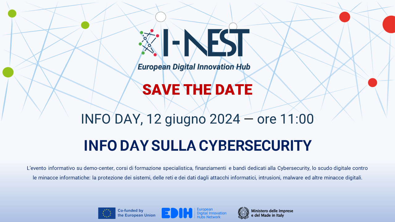 INFO DAY Cybersecurity: aperte le iscrizioni all’evento informativo su demo-center, corsi di formazione specialistica, finanziamenti e bandi dedicati alla Cybersecurity